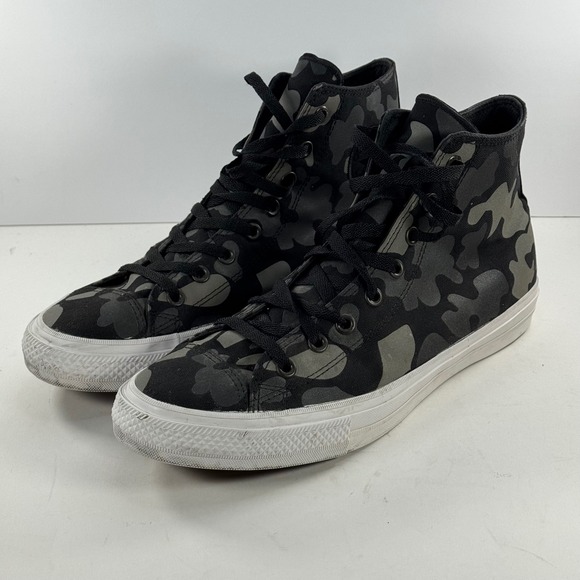 Converse Chuck Taylor All Star II High Top Black Grey Camo Sneakers Men's 12 - Picture 5 of 14